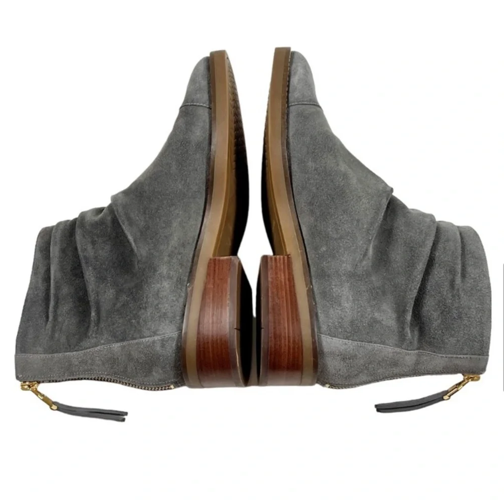 Gray Suede Ankle Boots - Picture 4 of 12